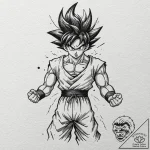 A sketch of son goku from dragon ball z, in h… – tattoo sketch (№1751832368_0, 06.07.2025 20:06) — tattoovalue.net