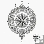 Astrolabe, tattoo line art, masterpiece, best… – tattoo sketch (№1751832769_0, 06.07.2025 20:12) — tattoovalue.net