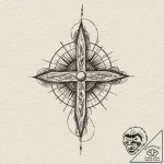 A linework design of the mysterious symbol fr… – tattoo sketch (№1751832853_0, 06.07.2025 20:14) — tattoovalue.net
