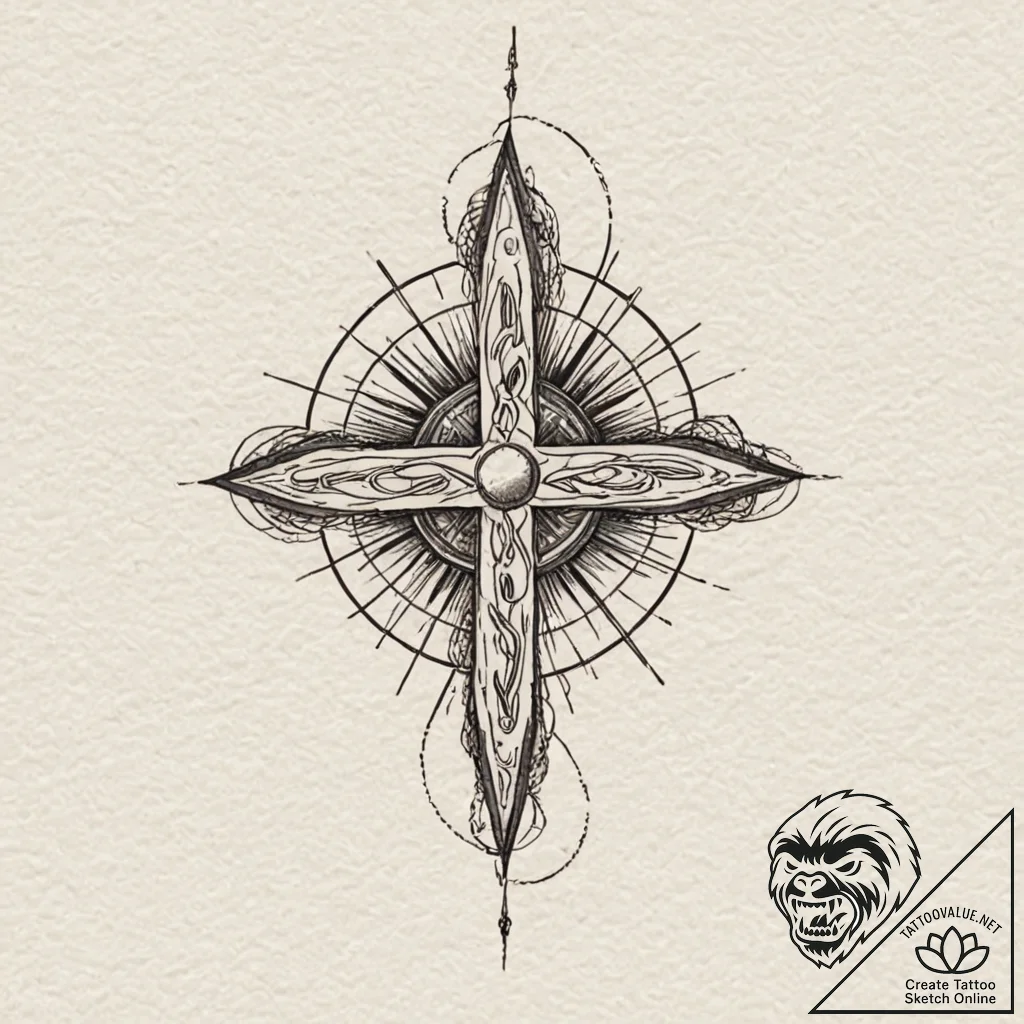 A linework design of the mysterious symbol fr... - tattoo sketch (№1751832853_0, 06.07.2025 20:14) — tattoovalue.net