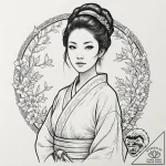 A neo-traditional portrait of o-ren ishii in… – tattoo sketch (№1751833065_0, 06.07.2025 20:17) — tattoovalue.net
