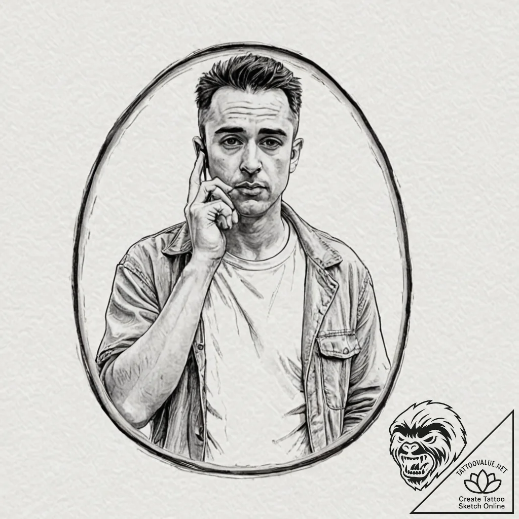 A neo-traditional portrait of the main charac... - tattoo sketch (№1751833141_0, 06.07.2025 20:19) — tattoovalue.net