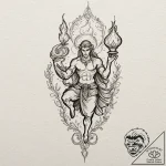A neo-traditional tattoo of a djinn emerging… – tattoo sketch (№1751833219_0, 06.07.2025 20:20) — tattoovalue.net
