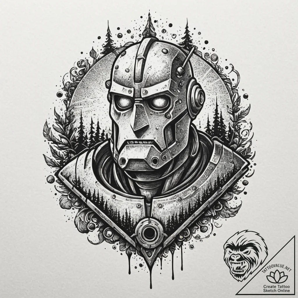 The iron giant, tattoo flash sheet design, st... - tattoo sketch (№1751834291_0, 06.07.2025 20:38) — tattoovalue.net
