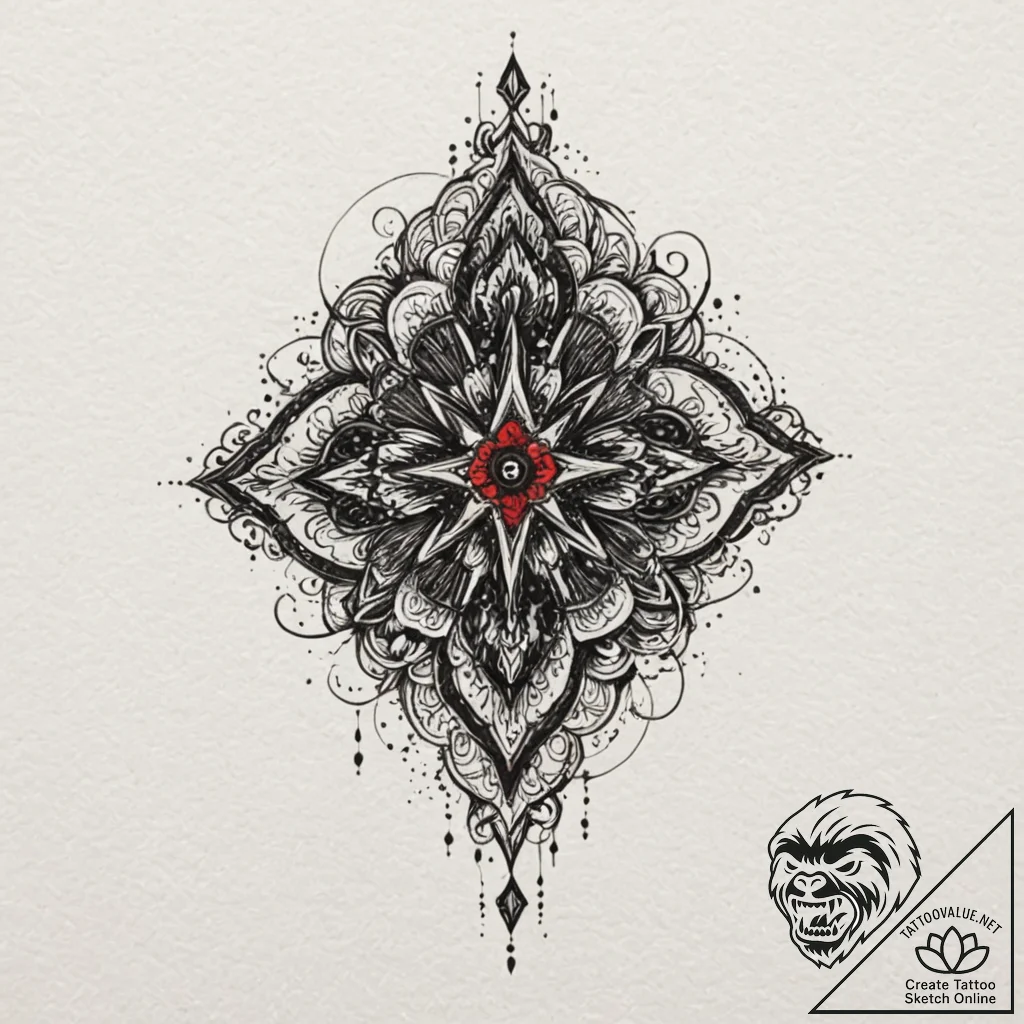 Key, ink illustration for tattoo, stylized in... - tattoo sketch (№1751834714_0, 06.07.2025 20:45) — tattoovalue.net