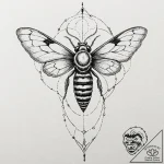 A neo-traditional tattoo of a death’s-head ha… – tattoo sketch (№1751835129_0, 06.07.2025 20:52) — tattoovalue.net