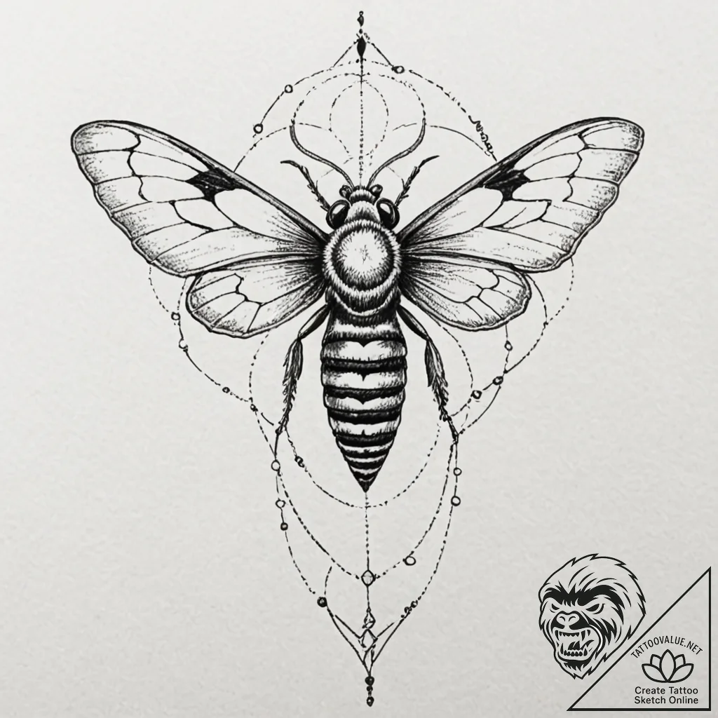 A neo-traditional tattoo of a death's-head ha... - tattoo sketch (№1751835129_0, 06.07.2025 20:52) — tattoovalue.net