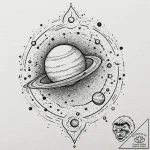 Jupiter (planet), tattoo flash sheet design,… – tattoo sketch (№1751835282_0, 06.07.2025 20:54) — tattoovalue.net