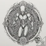 124. a graphic novel panel of the t-1000 emer… – tattoo sketch (№1751835764_0, 06.07.2025 21:02) — tattoovalue.net