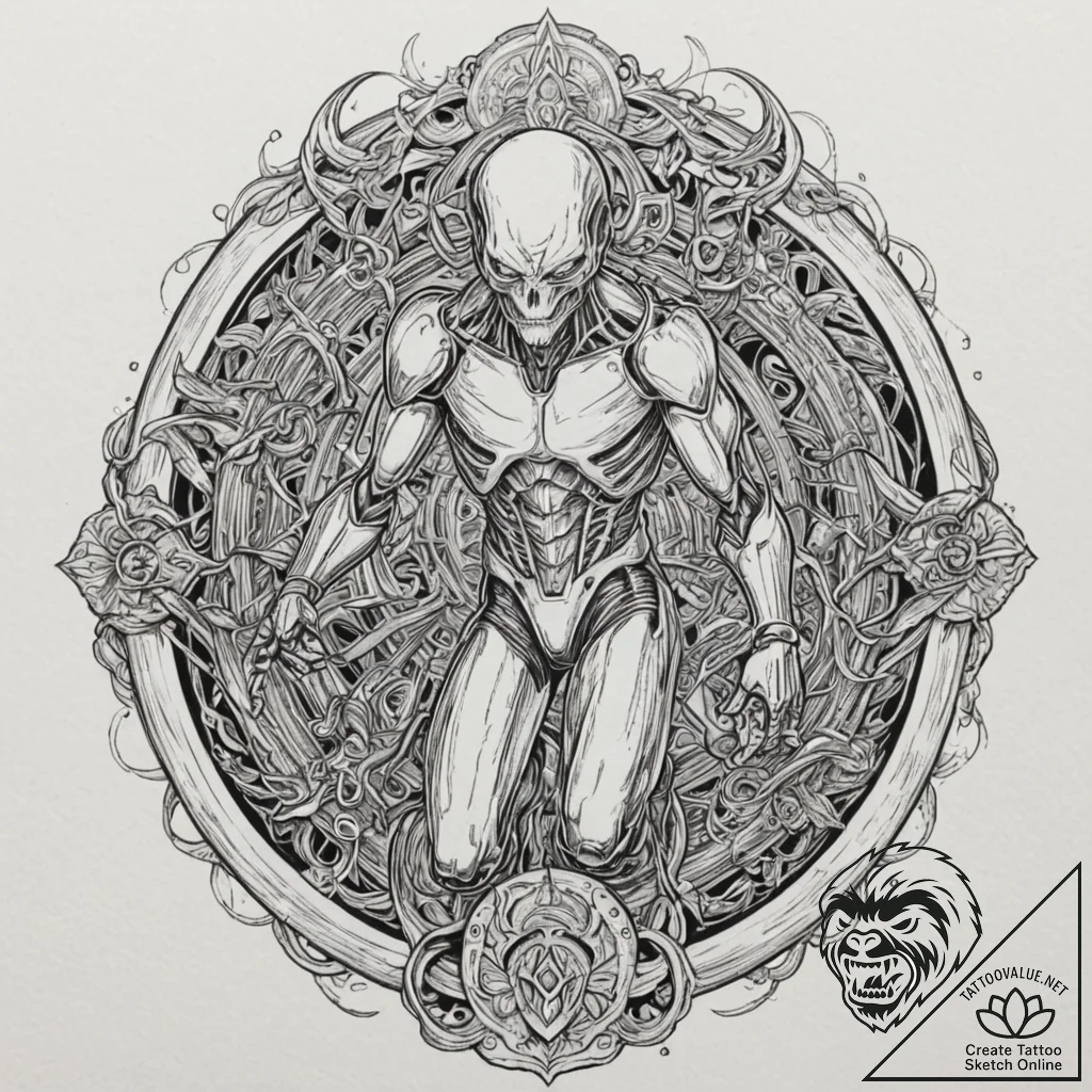 124. a graphic novel panel of the t-1000 emer... - tattoo sketch (№1751835764_0, 06.07.2025 21:02) — tattoovalue.net