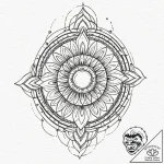 Solar flare, ink illustration for tattoo, on… – tattoo sketch (№1751836016_0, 06.07.2025 21:06) — tattoovalue.net