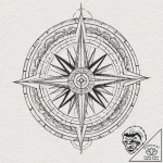 A compass rose (is there as wind rose, but ca… – tattoo sketch (№1751836520_0, 06.07.2025 21:15) — tattoovalue.net