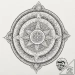 A dotwork design of a pentagram, surrounded b… – tattoo sketch (№1751836606_0, 06.07.2025 21:16) — tattoovalue.net