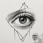 Eye, concept art for tattoo, minimalist appro… – tattoo sketch (№1751836777_0, 06.07.2025 21:19) — tattoovalue.net