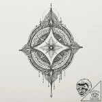 A “glitch in the matrix” effect on a simple o… – tattoo sketch (№1751837903_0, 06.07.2025 21:38) — tattoovalue.net