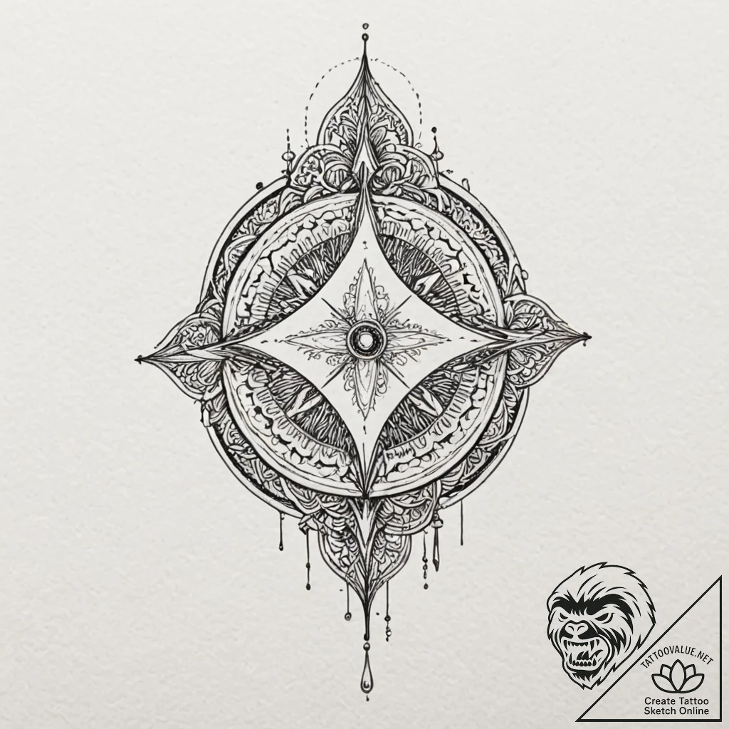 A "glitch in the matrix" effect on a simple o... - tattoo sketch (№1751837903_0, 06.07.2025 21:38) — tattoovalue.net