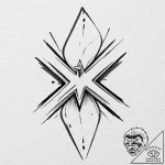 A linework tattoo of the x-men logo,, artisti… – tattoo sketch (№1751838412_0, 06.07.2025 21:46) — tattoovalue.net