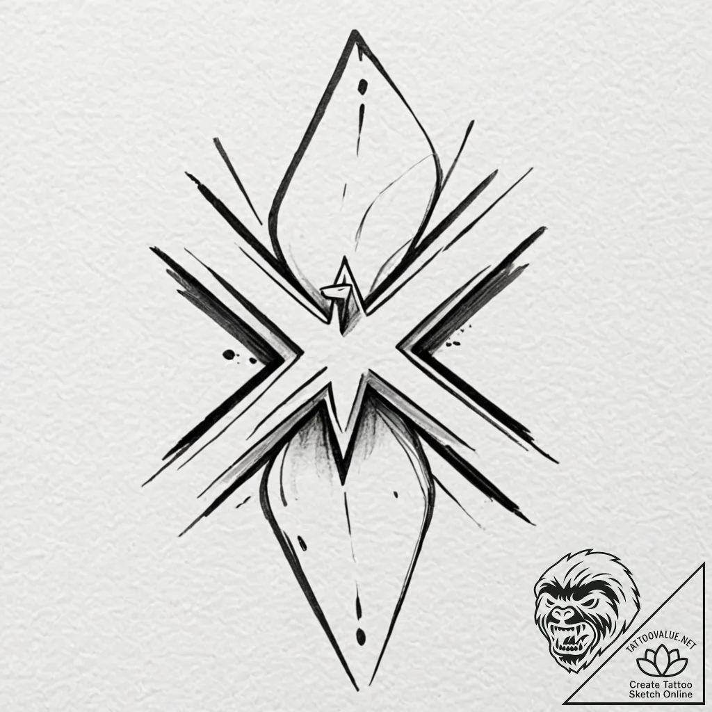 A linework tattoo of the x-men logo,, artisti... - tattoo sketch (№1751838412_0, 06.07.2025 21:46) — tattoovalue.net