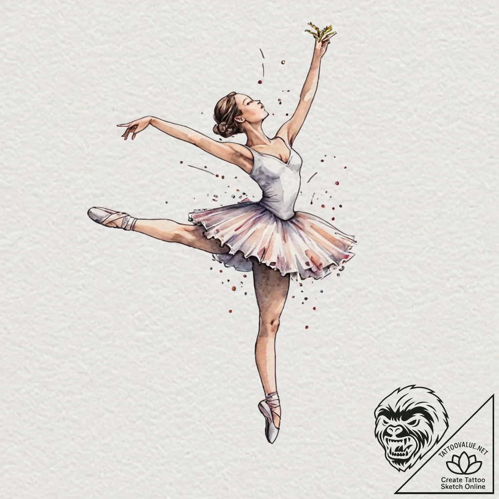 A music box with a dancing ballerina, concept... - tattoo sketch (№1751838918_0, 06.07.2025 21:55) — tattoovalue.net