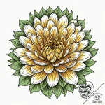 Chrysanthemum, concept art for tattoo, vibran… – tattoo sketch (№1751839337_0, 06.07.2025 22:02) — tattoovalue.net