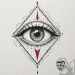 A dotwork tattoo of the crimson king’s eye fr… – tattoo sketch (№1751839421_0, 06.07.2025 22:03) — tattoovalue.net