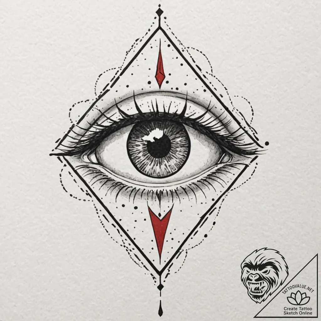 A dotwork tattoo of the crimson king's eye fr... - tattoo sketch (№1751839421_0, 06.07.2025 22:03) — tattoovalue.net