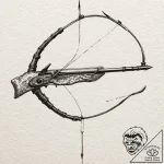 A sketch of hawkeye, drawing his bow, focused… – tattoo sketch (№1751839674_0, 06.07.2025 22:07) — tattoovalue.net