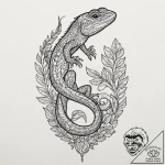 Lizard, tattoo sketch design, aesthetically p… – tattoo sketch (№1751841062_0, 06.07.2025 22:31) — tattoovalue.net