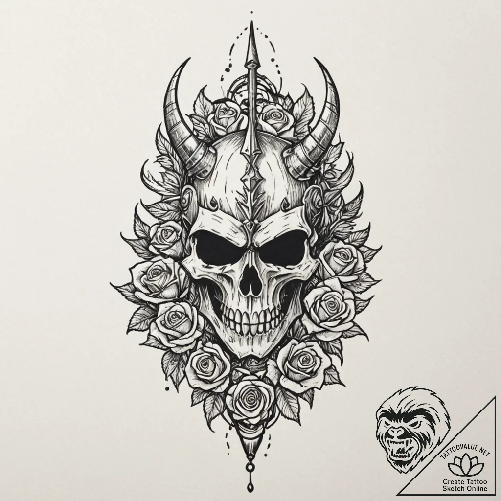 A trash polka design of the witch-king of ang... - tattoo sketch (№1751841145_0, 06.07.2025 22:32) — tattoovalue.net