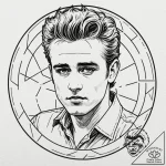 A graphic novel portrait of james dean from r… – tattoo sketch (№1751843165_0, 06.07.2025 23:06) — tattoovalue.net