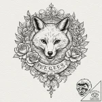Fox, tattoo line art, fine lines, delicate li… – tattoo sketch (№1751843334_0, 06.07.2025 23:08) — tattoovalue.net