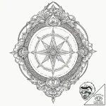 A linework tattoo of a grimoire (spellbook) w… – tattoo sketch (№1751843419_0, 06.07.2025 23:10) — tattoovalue.net