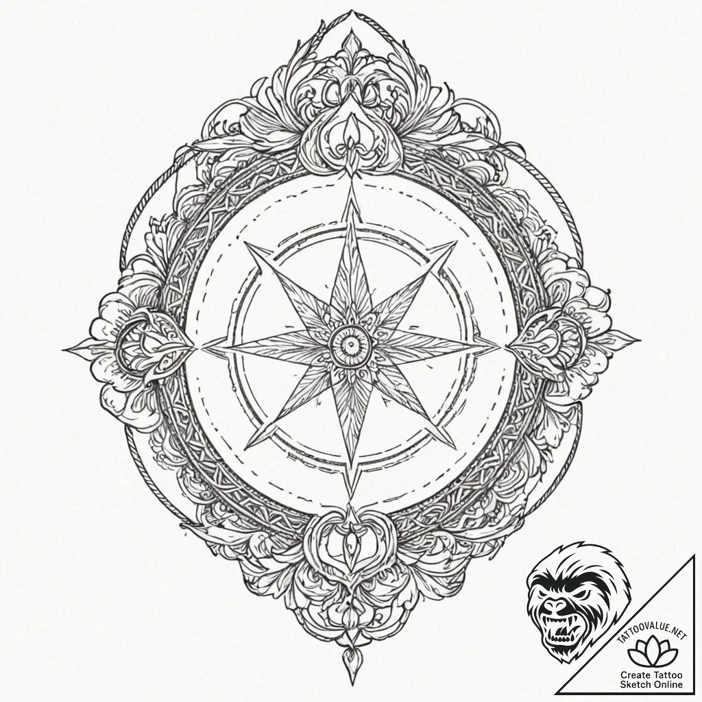 A linework tattoo of a grimoire (spellbook) w... - tattoo sketch (№1751843419_0, 06.07.2025 23:10) — tattoovalue.net