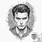 A sketch of omni-man from invincible, powerfu… – tattoo sketch (№1751844348_0, 06.07.2025 23:25) — tattoovalue.net