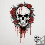 A trash polka composition of the punisher sku… – tattoo sketch (№1751845716_0, 06.07.2025 23:48) — tattoovalue.net