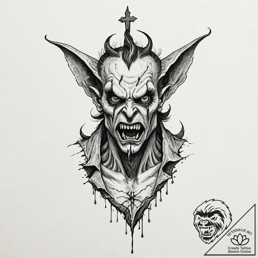 A minimalist tattoo of the pazuzu demon statu... - tattoo sketch (№1751846702_0, 07.07.2025 00:05) — tattoovalue.net