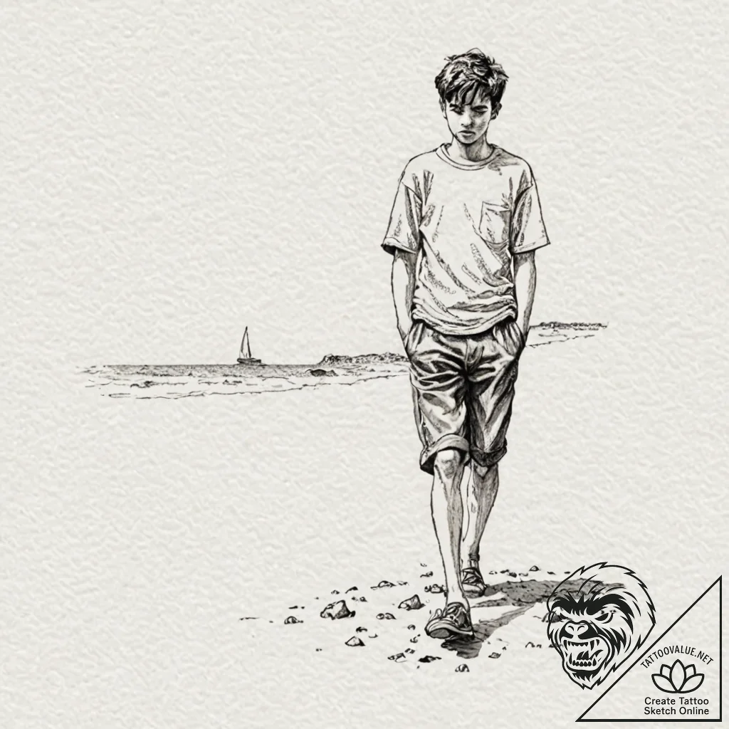 A sketch of the iconic final shot of the 400... - tattoo sketch (№1751847049_0, 07.07.2025 00:10) — tattoovalue.net