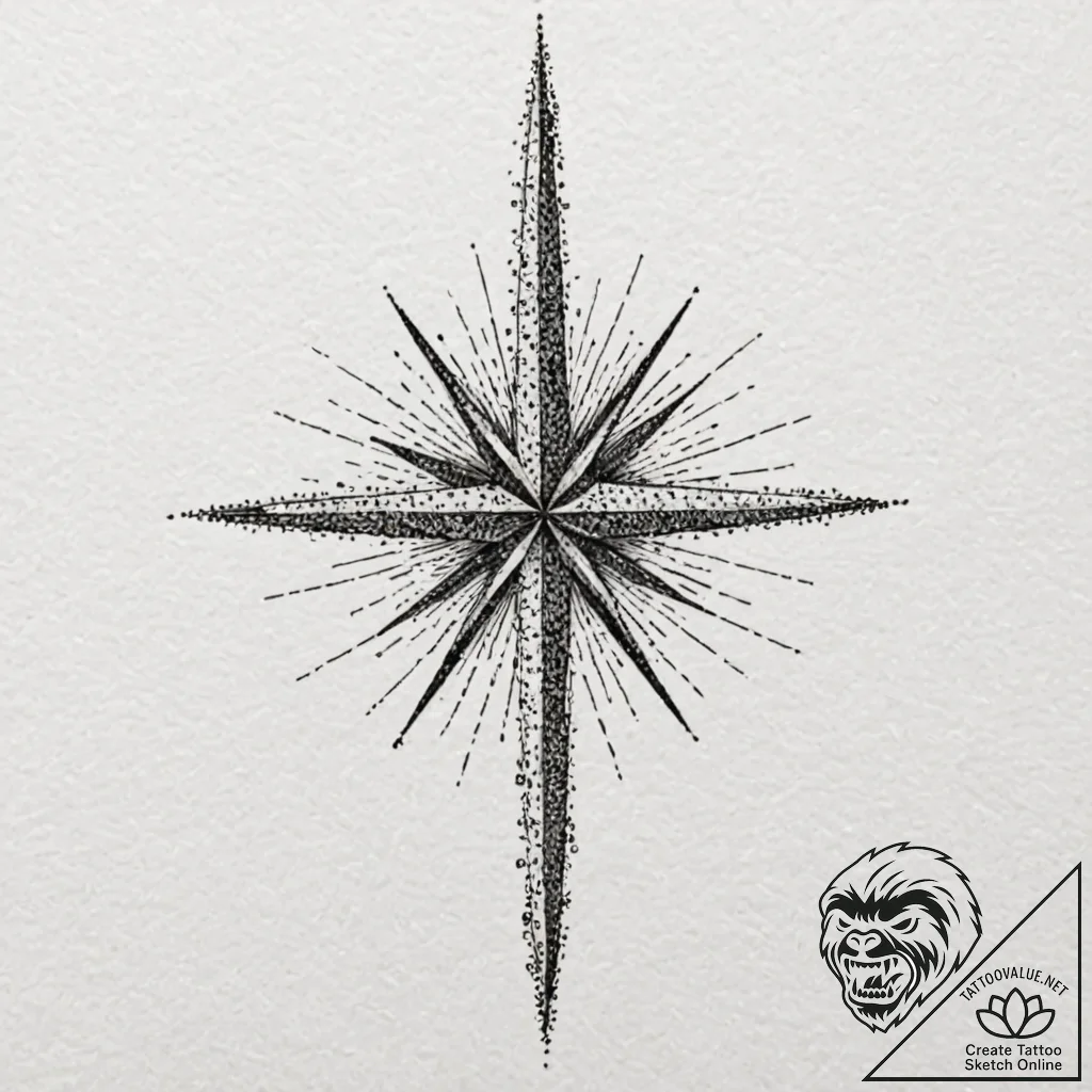 A linework tattoo of a simple magic wand with... - tattoo sketch (№1751847726_0, 07.07.2025 00:22) — tattoovalue.net
