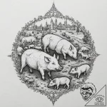 A graphic novel panel of brick top from snatc… – tattoo sketch (№1751847895_0, 07.07.2025 00:24) — tattoovalue.net