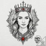 A neo-traditional tattoo of cersei lannister,… – tattoo sketch (№1751848377_0, 07.07.2025 00:32) — tattoovalue.net