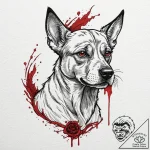 A neo-traditional tattoo of cujo the dog, rab… – tattoo sketch (№1751848614_0, 07.07.2025 00:36) — tattoovalue.net