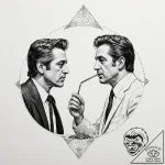 A graphic novel panel of the diner scene from… – tattoo sketch (№1751848776_0, 07.07.2025 00:39) — tattoovalue.net