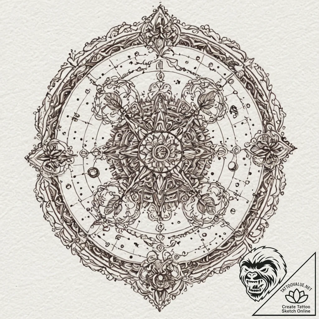 A constellation of a specific zodiac sign (is... - tattoo sketch (№1751849278_0, 07.07.2025 00:47) — tattoovalue.net