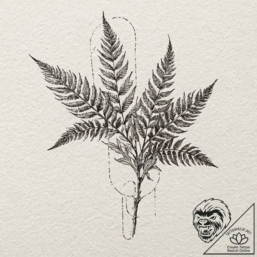 Ellie's fern tattoo from the last of us, tatt... - tattoo sketch (№1751849362_0, 07.07.2025 00:49) — tattoovalue.net