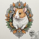 Hamster, tattoo flash sheet design, fine line… – tattoo sketch (№1751849530_0, 07.07.2025 00:52) — tattoovalue.net