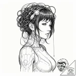 A sketch of major motoko kusanagi from ghost… – tattoo sketch (№1751849611_0, 07.07.2025 00:53) — tattoovalue.net
