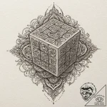 Rubik’s cube, tattoo flash sheet design, dyna… – tattoo sketch (№1751849779_0, 07.07.2025 00:56) — tattoovalue.net