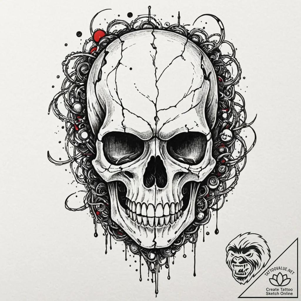 A linework tattoo of the t-800 endoskeleton s... - tattoo sketch (№1751849864_0, 07.07.2025 00:57) — tattoovalue.net