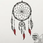 Dreamcatcher, tattoo line art, new school tat… – tattoo sketch (№1751850200_0, 07.07.2025 01:03) — tattoovalue.net