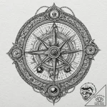 Astrolabe, tattoo drawing outline, muted colo… – tattoo sketch (№1751850369_0, 07.07.2025 01:06) — tattoovalue.net